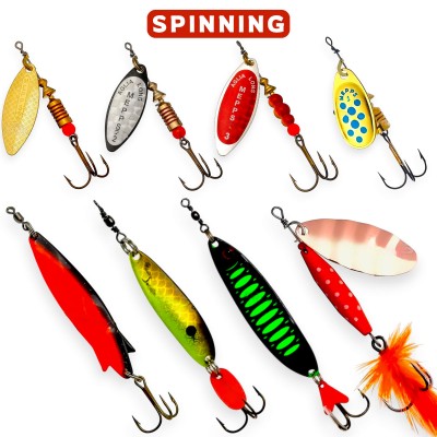 Комплект от 8 блесни за спининг риболов на Щука на река River Pike Set 1