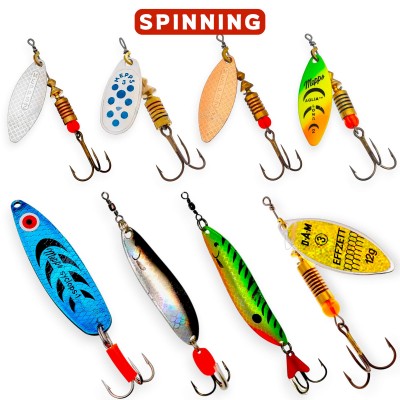 Комплект от 8 блесни за спининг риболов на Щука на река River Pike Set 2