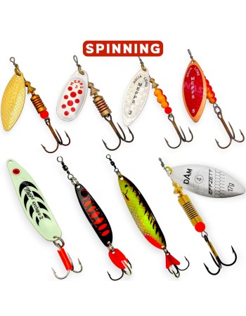 Комплект от 8 блесни за спининг риболов на Щука на река River Pike Set 3