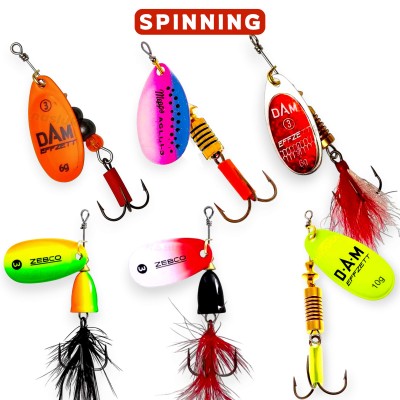 Сет въртящи блесни за щука Target Pike DarkWater Spinners, 6 бр.