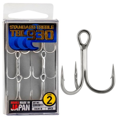 Тройни куки Hayabusa Premium Treble TBL 930, 6 бр., цвят Nickel