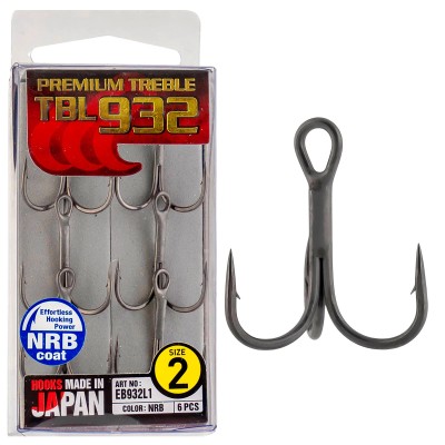 Тройни куки Hayabusa Premium Treble TBL 932, 6 бр., цвят NRB