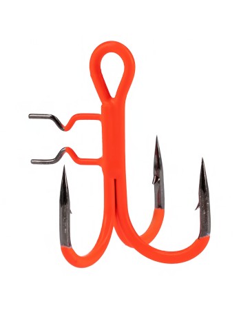 Тройни куки с клипс Mikado Jaws Vertical, UV Orange, 4 бр.