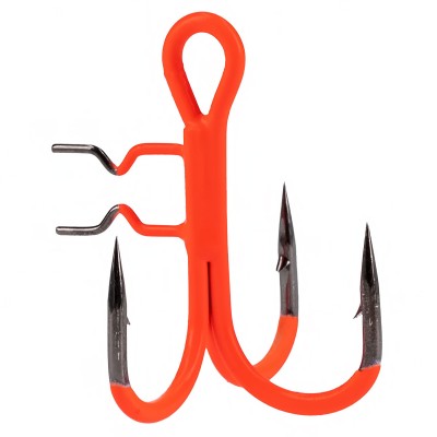 Тройни куки с клипс Mikado Jaws Vertical, UV Orange, 4 бр.