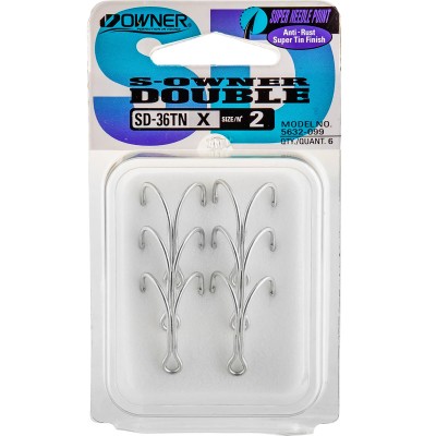 Двойни куки Owner Double SD-36TN, цвят Super Tin