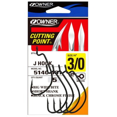 Офсетни куки Owner J-Hook, 5140, 6 бр.