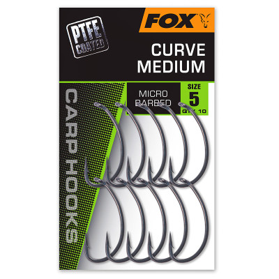 Куки за шаран Fox Carp Hooks - Curve Medium, PTFE, 10 бр.