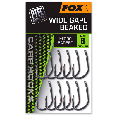 Куки за шаран Fox Carp Hooks - Wide Gape Beaked X, PTFE, 10 бр.