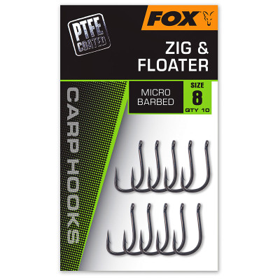 Куки за шаран Fox Carp Hooks - Zig & Floater, PTFE, 10 бр.