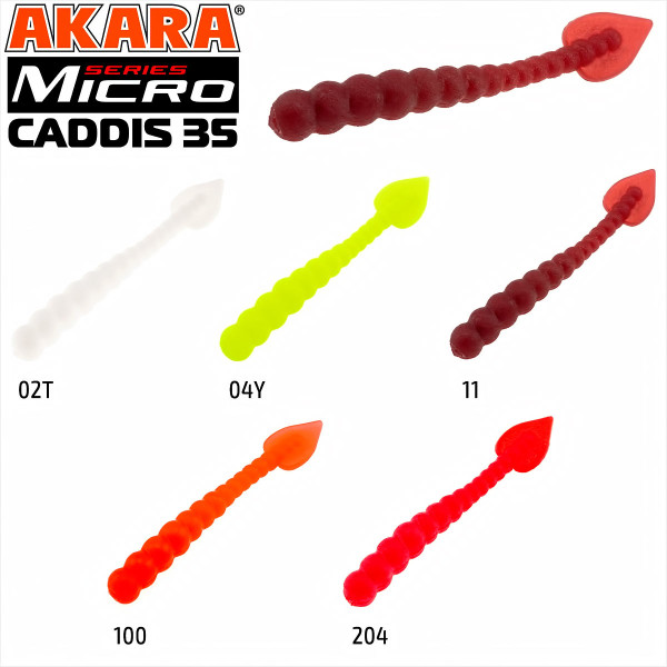 Силиконови примамки Akara Soft Tail Micro Caddis 35 мм, цвят 02T, 20 бр. — снимка 3