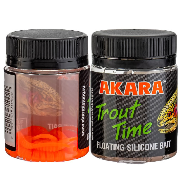 Силиконови примамки Akara Trout Time Knout, 2.5", 63 мм, Cheese, цвят 100, 10 бр. — снимка 2