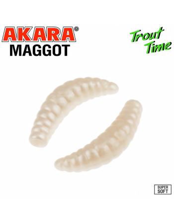 Силиконови примамки Akara Trout Time Maggot, 1.6", 40 мм, Cheese, цвят 011C, 10 бр.