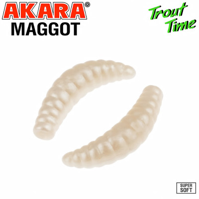 Силиконови примамки Akara Trout Time Maggot, 1.6", 40 мм, Cheese, цвят 011C, 10 бр.