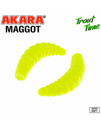 Силиконови примамки Akara Trout Time Maggot, 1.6", 40 мм, Cheese, цвят 04Y, 10 бр.