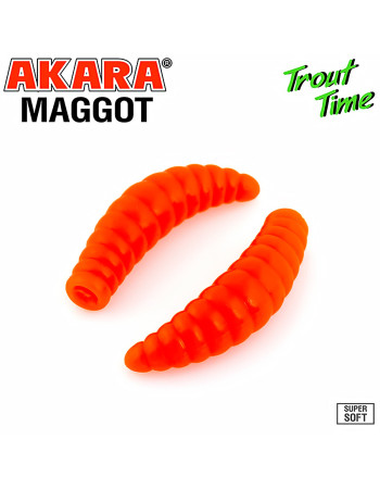 Силиконови примамки Akara Trout Time Maggot, 1.6", 40 мм, Cheese, цвят 100, 10 бр.