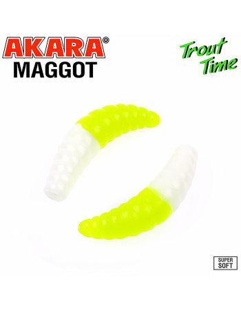 Силиконови примамки Akara Trout Time Maggot, 1.6", 40 мм, Cheese, цвят 16R, 10 бр.