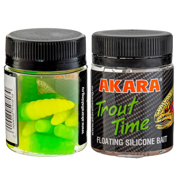 Силиконови примамки Akara Trout Time Maggot, 1.6", 40 мм, Cheese, цвят 453, 10 бр. — снимка 2