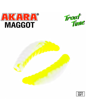 Силиконови примамки Akara Trout Time Maggot, 1.6", 40 мм, Cheese, цвят 460, 10 бр.
