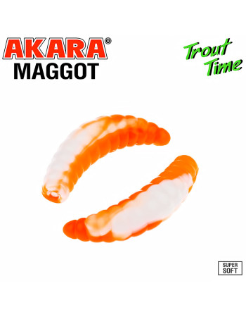 Силиконови примамки Akara Trout Time Maggot, 1.6", 40 мм, Cheese, цвят 468, 10 бр.