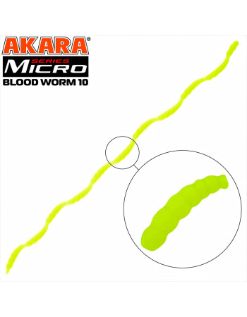 Силиконови примамки Akara Soft Tail Micro Blood Worm 10 мм, цвят 04Y, 160 бр.