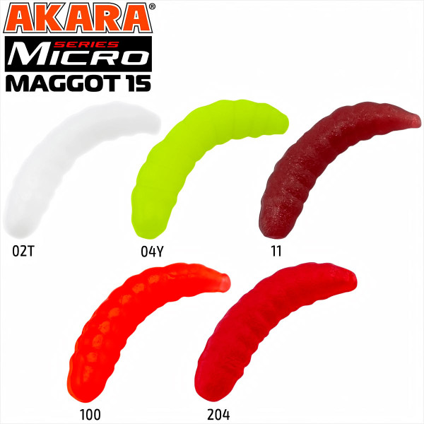 Силиконови примамки Akara Soft Tail Micro Maggot 15 мм, цвят 02T, 40 бр. — снимка 3
