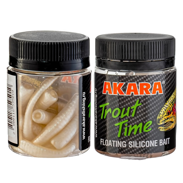 Силиконови примамки Akara Trout Time, Worm 3", 75 мм, Cheese, цвят 011C, 10 бр. — снимка 2