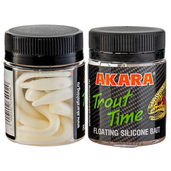 Силиконови примамки Akara Trout Time, Worm 3", 75 мм, Cheese, цвят 02T, 10 бр. — снимка 2