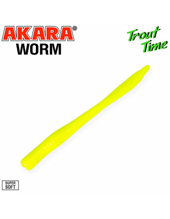 Силиконови примамки Akara Trout Time, Worm 3", 75 мм, Cheese, цвят 04Y, 10 бр.