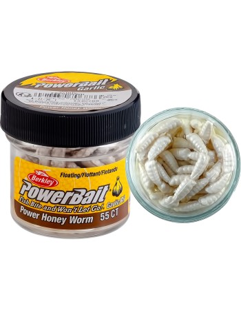 Силиконова плаваща камола Berkley Power Honey Worm, Garlic, White