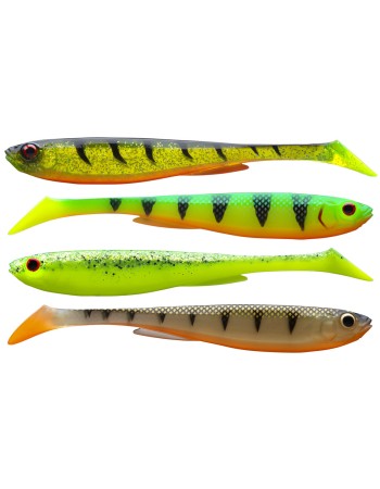 Сет силиконови примамки Daiwa Prorex Slim Shady UV Set, 13.5 см, 4 бр.