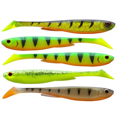 Сет силиконови примамки Daiwa Prorex Slim Shady UV Set, 7.5 см, 5 бр.