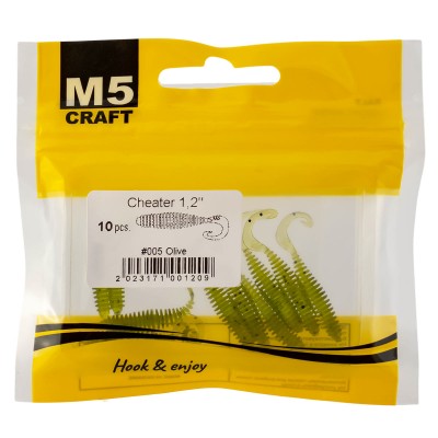 Силиконови примамки M5 Craft Cheater 1.2", 30 мм, 005 Olive, 10 бр.