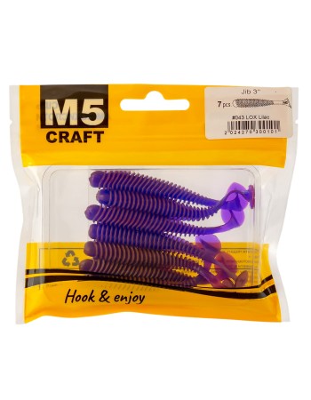 Силиконови примамки M5 Craft Jib 3", 76 мм, 043 LOX Lilac, 7 бр.