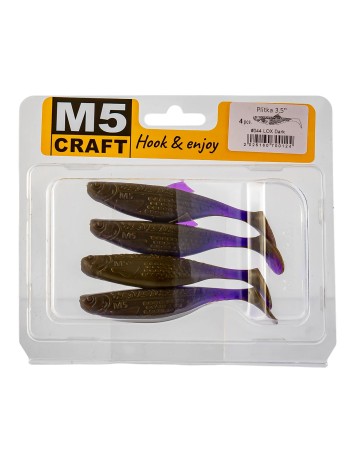 Силиконови шадове M5 Craft Plitka 3.5", 89 мм, 044 LOX Dark, 4 бр.