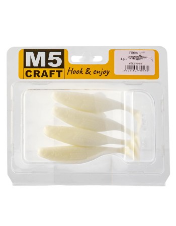 Силиконови шадове M5 Craft Plitka 3.5", 89 мм, 062 White, 4 бр.