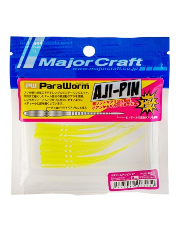 Силиконови червеи Major Craft ParaWorm Aji-Pin, 76 мм, 8 бр., цвят 61 2Tone Clear Chart