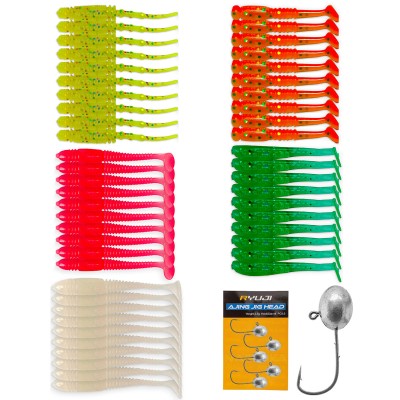 Силикони с джиг глави за Ajing/LRF риболов Ryuji, 69 бр.