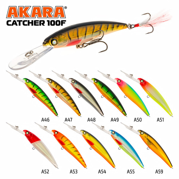 Воблер Akara Catcher 100F, 100 мм, 14 г, цвят A52 — снимка 2