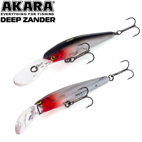 Плаващ воблер Akara Deep Zander F, 90 мм, 12 г, цвят A48 — снимка 1