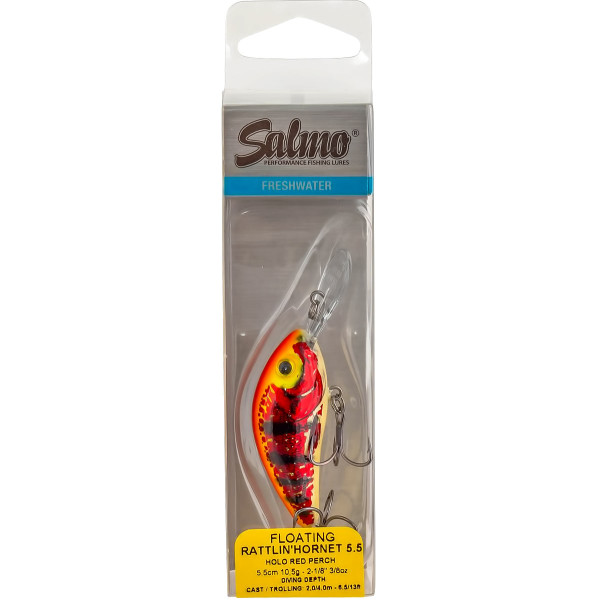 Плаващ воблер Salmo Rattlin' Hornet 55 мм, 10.5 г, цвят Holo Red Perch — снимка 2