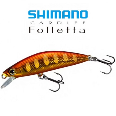 Бавнопотъващ миноу воблер Shimano Cardiff Folletta SS, 50 мм, 3.3 г, цвят Gold Yamame