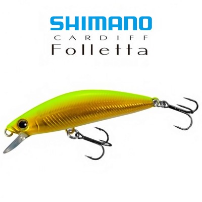 Бавнопотъващ миноу воблер Shimano Cardiff Folletta SS, 50 мм, 3.3 г, цвят Lemon Chart