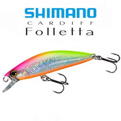 Бавнопотъващ миноу воблер Shimano Cardiff Folletta SS, 50 мм, 3.3 г, цвят Pink Chart