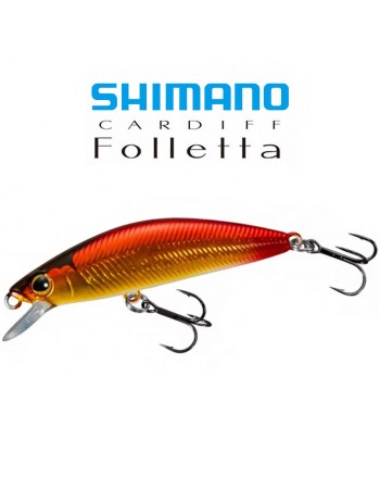 Бавнопотъващ миноу воблер Shimano Cardiff Folletta SS, 50 мм, 3.3 г, цвят Red Gold Flash