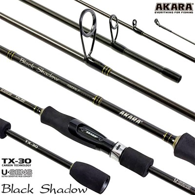 Спининг въдица Akara Black Shadow 802 MLF 2.44 м, 3.5-10.5 г