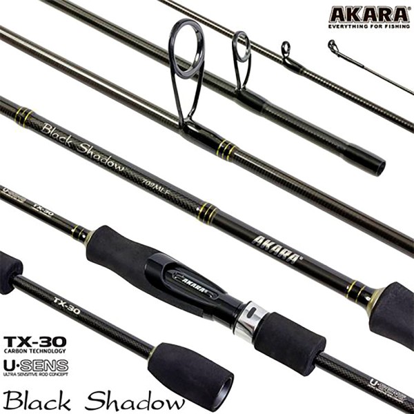 Спининг въдица Akara Black Shadow 702 MLF 2.1 м, 3.5-10.5 г — снимка 1