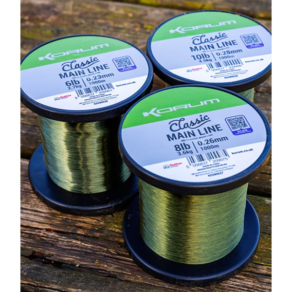 Монофилно влакно Korum Classic Main Line, 1000 м — снимка 2