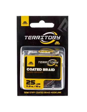 Плетено влакно с покритие за шарански поводи Mikado Coated Braid, Camo Brown, 10 м