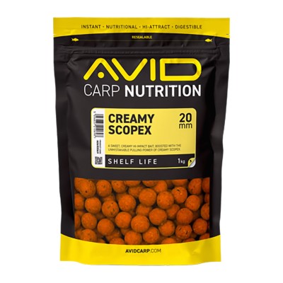 Протеинови топчета Avid Carp Shelf Life Boilies, Creamy Scopex, 15 мм, 1 кг