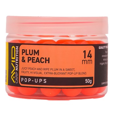 Плаващи топчета за шаран Avid Carp Pop-Ups, 14 мм, Plum & Peach